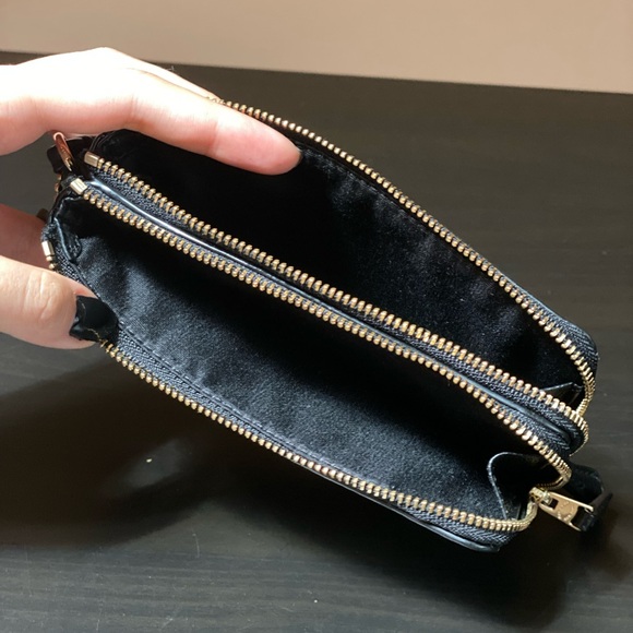 Coach Pebble Leather Double Corner Zip Wristlet Black F66505 - Picture 5 of 8